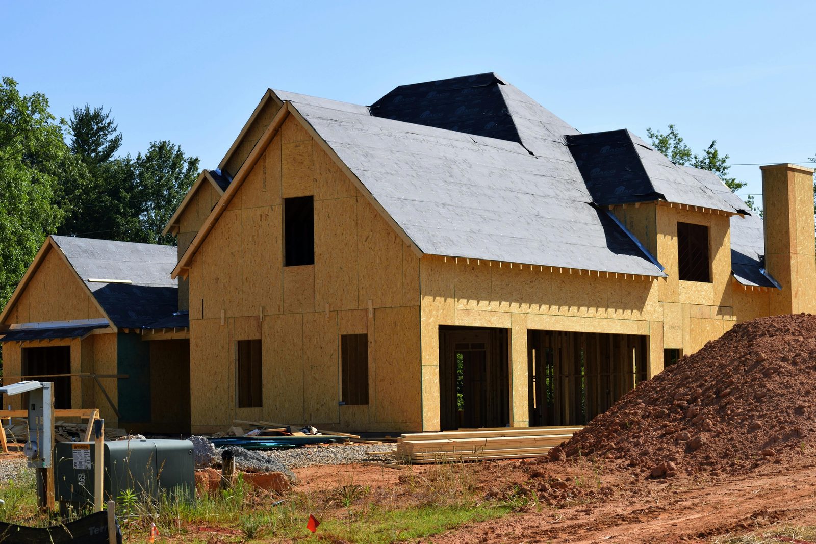 New construction framing on a commercial project