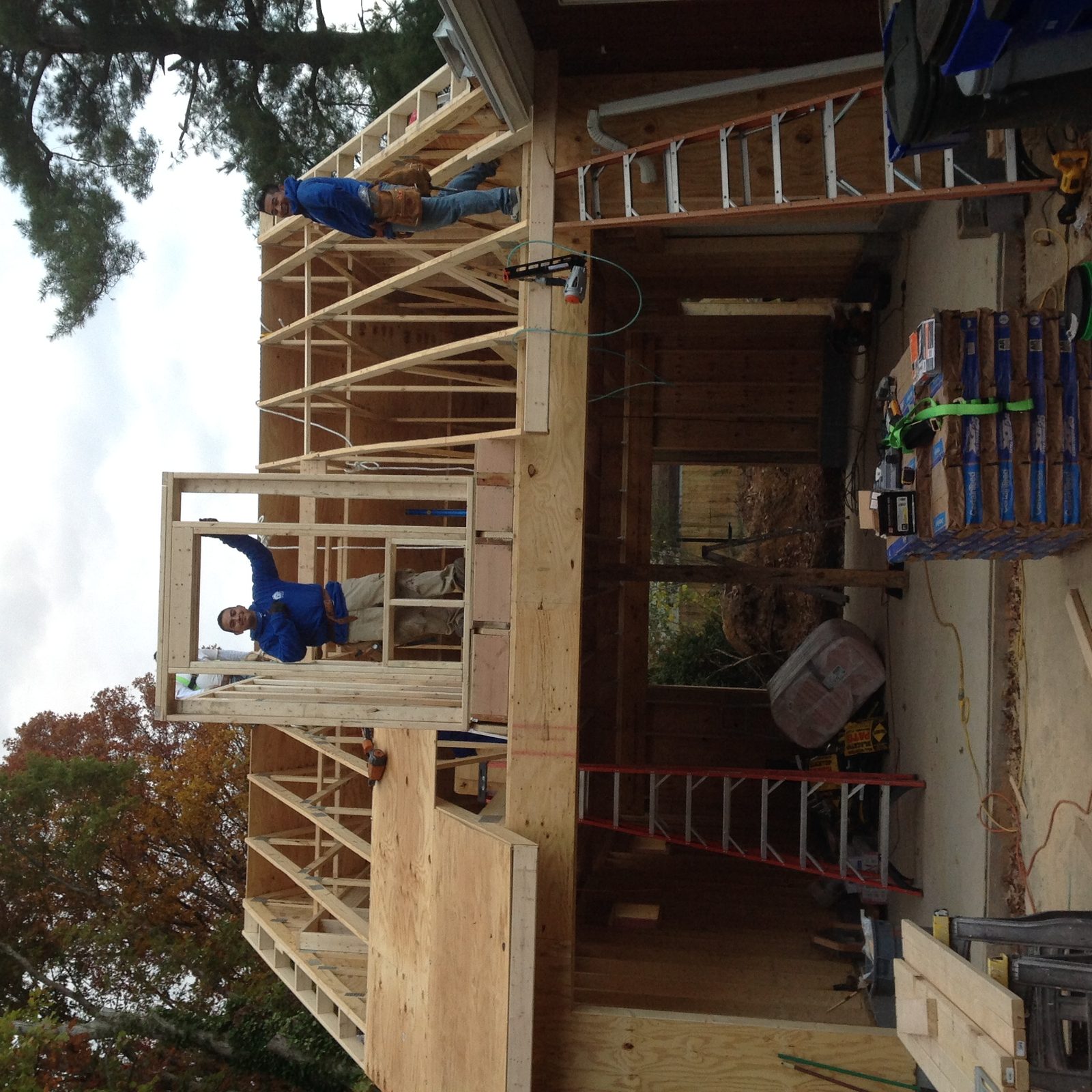 Framing work on a renovation loan project