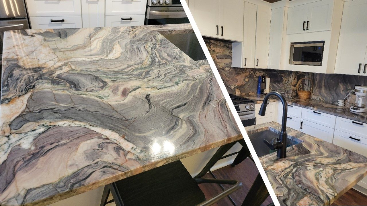 Granite kitchen countertop installation