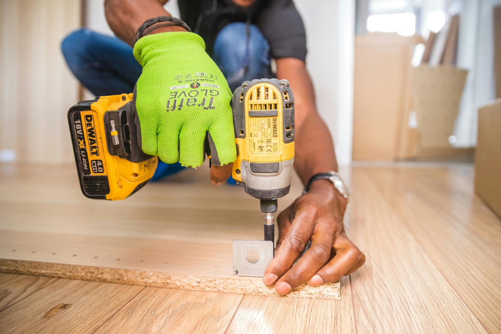 Hardwood flooring installation in a Maryland home