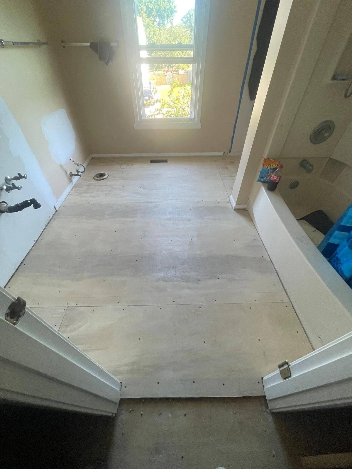 Curbless shower pan installation